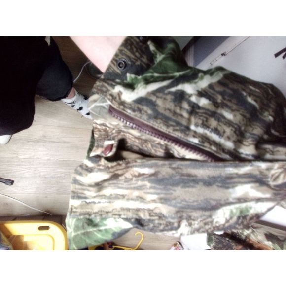 Cabelas Made In The USA Vintage Cameo Full Zip Hooded Hunting Jacket Size L And - Picture 10 of 12